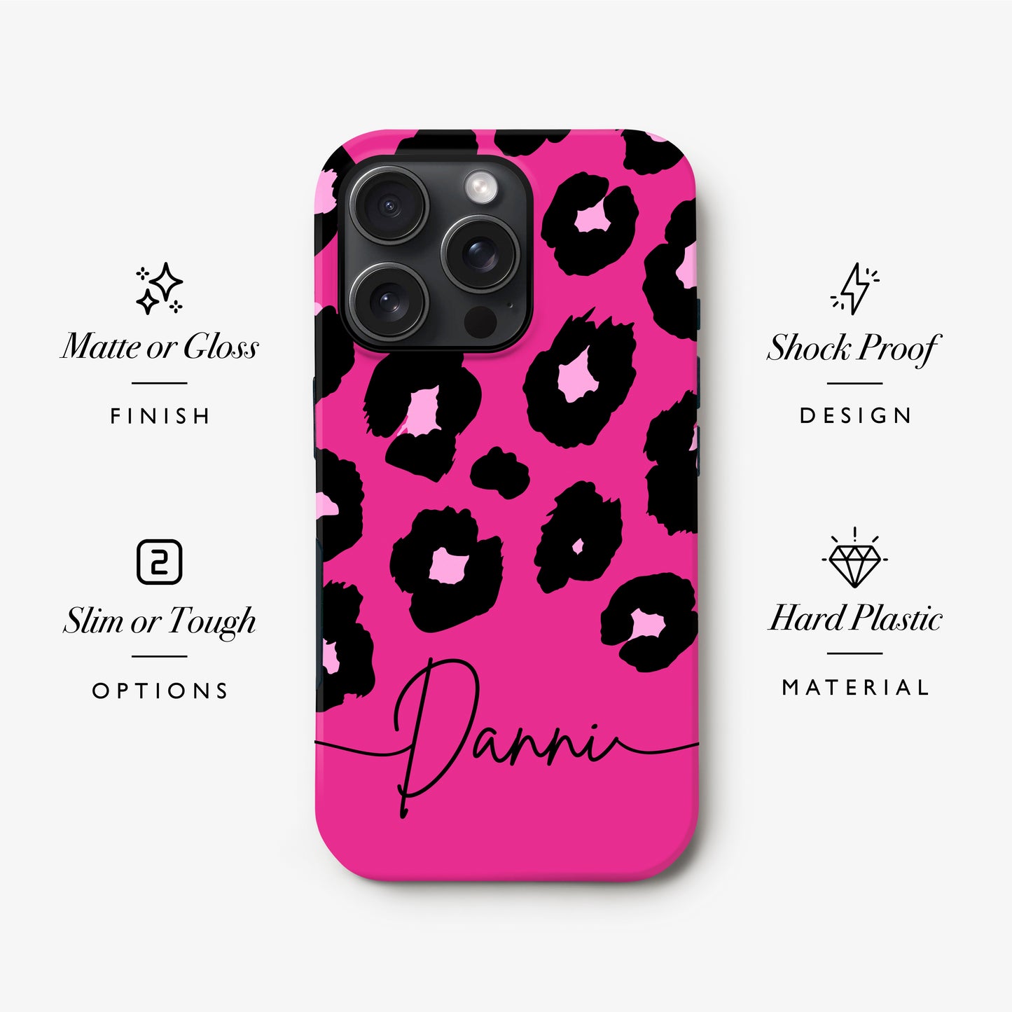 Bold Pink Custom Leopard Spot Print Case Phone Case
