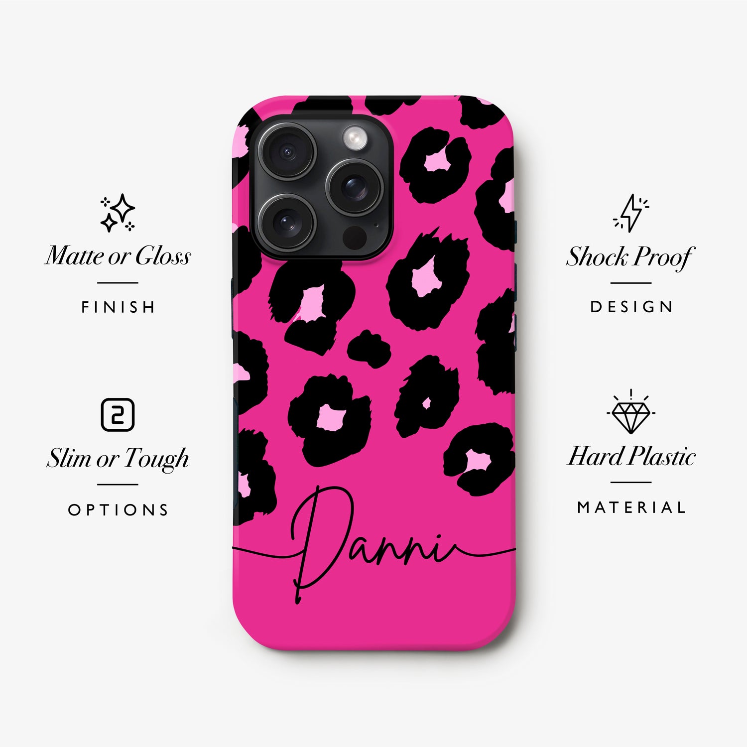 Bold Pink Custom Leopard Spot Print Case Phone Case