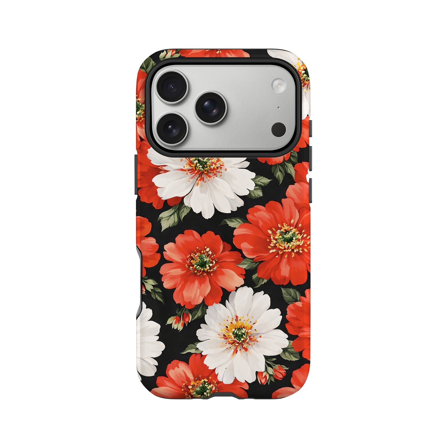 Classic Red White Floral Print Case Phone Case