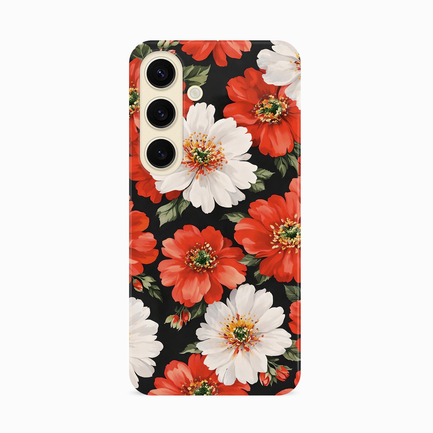 Classic Red White Floral Print Case Phone Case