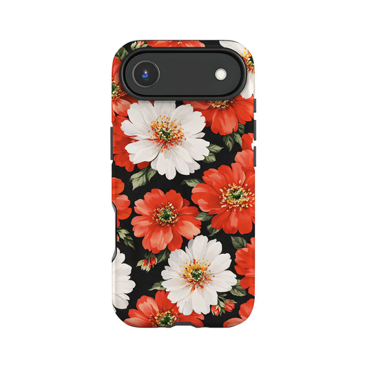 Classic Red White Floral Print Case iPhone 17 Air Phone Case