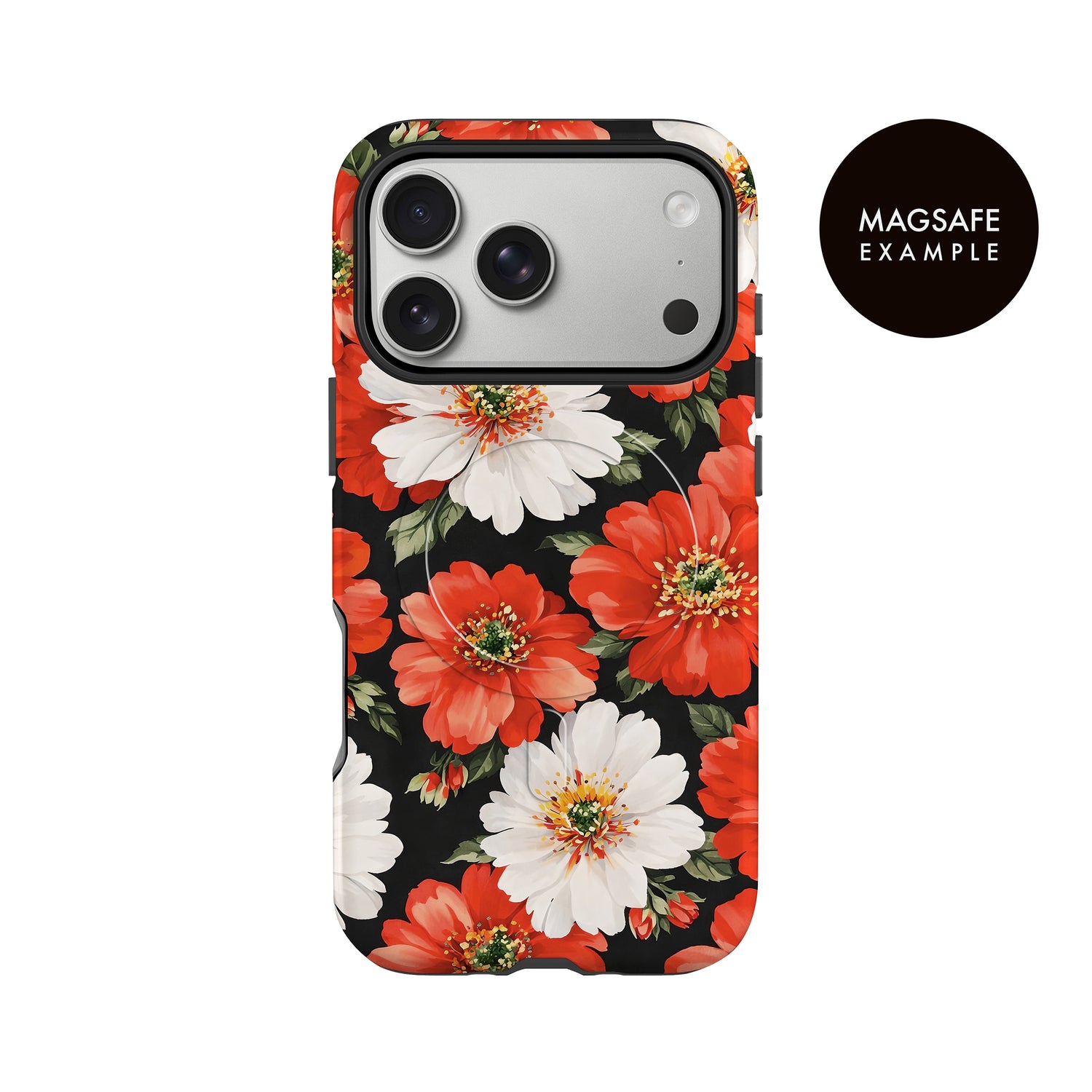 Classic Red White Floral Print Case Phone Case