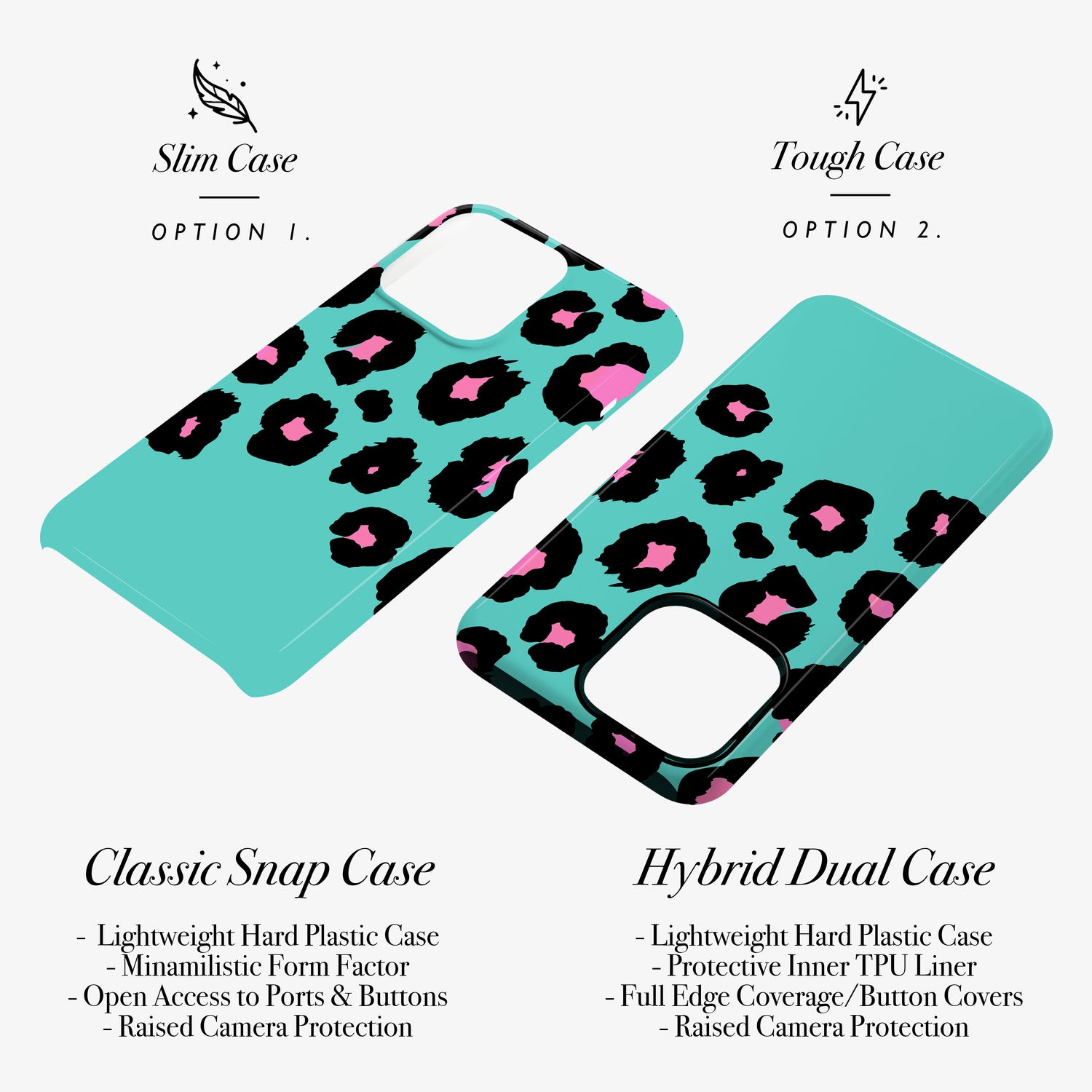 Bold Blue Pink Custom Leopard Print Case Phone Case