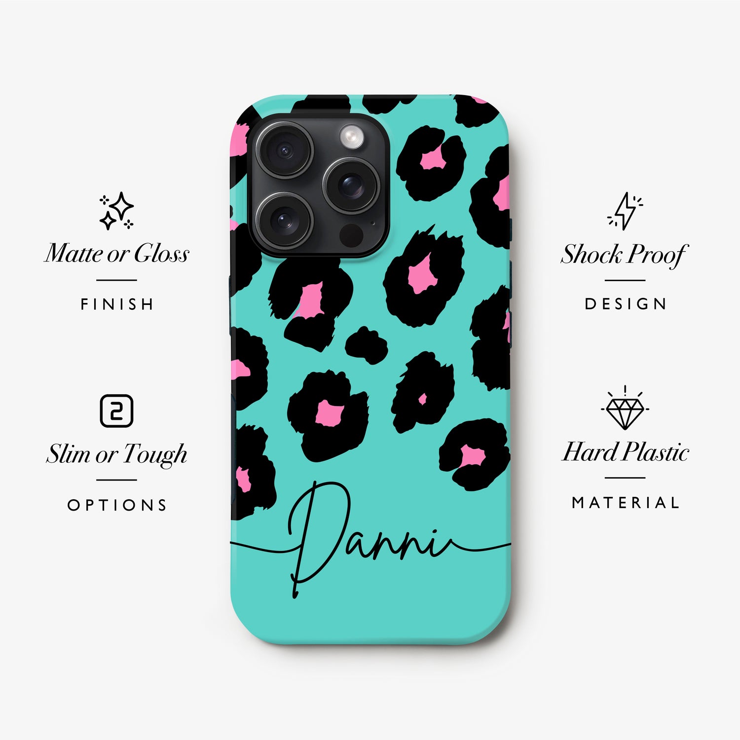 Bold Blue Pink Custom Leopard Print Case Phone Case