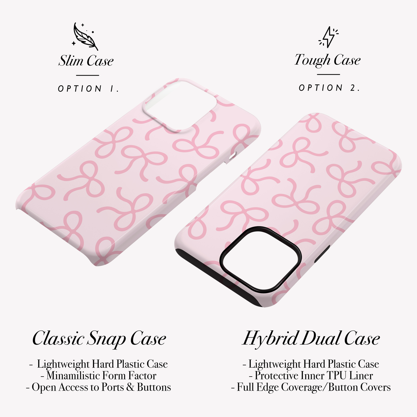 Personalised Baby Pink Bow Pattern Case Phone Case