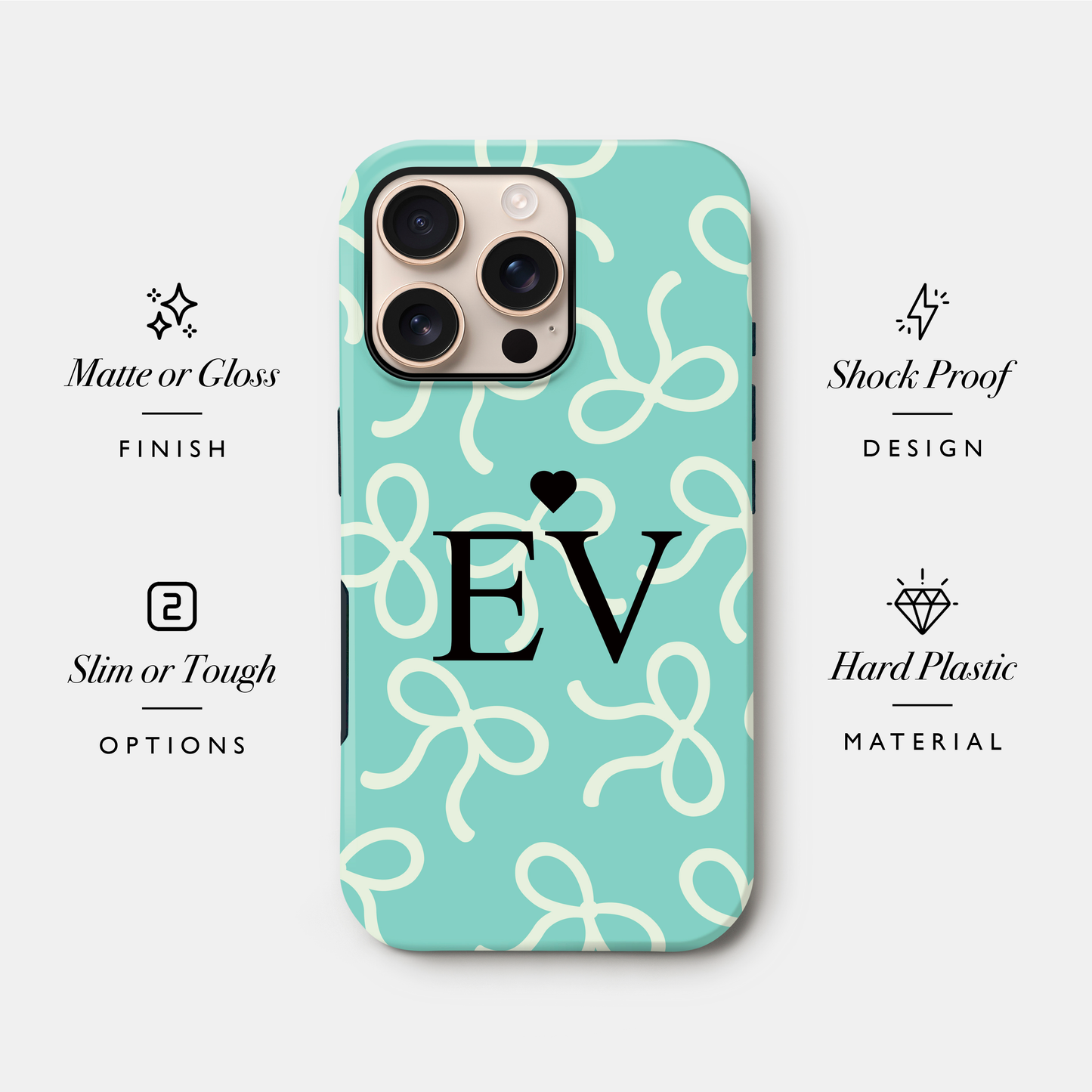 Personalised Blue Bow Pattern Phone Case Phone Case