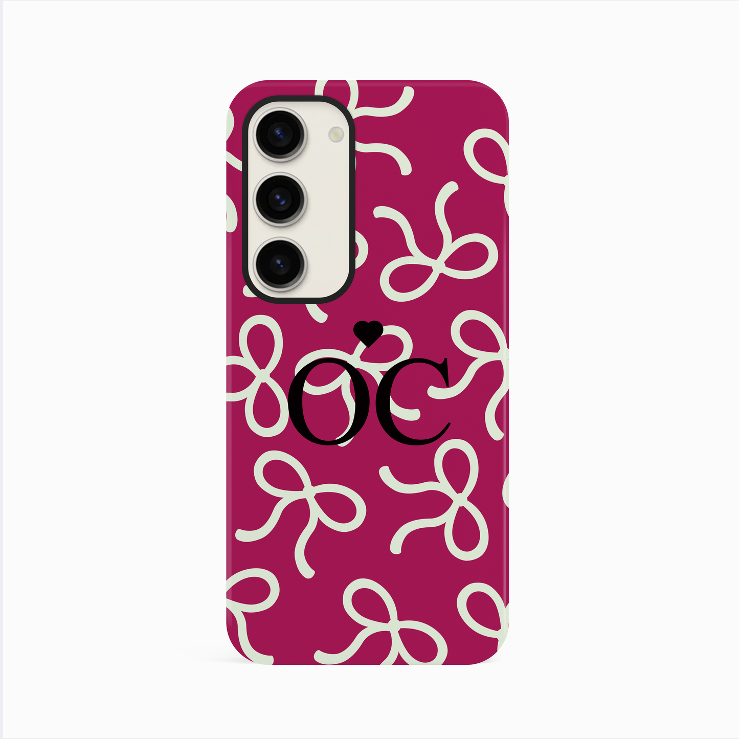 Personalised Burgundy Bow Pattern Case Phone Case