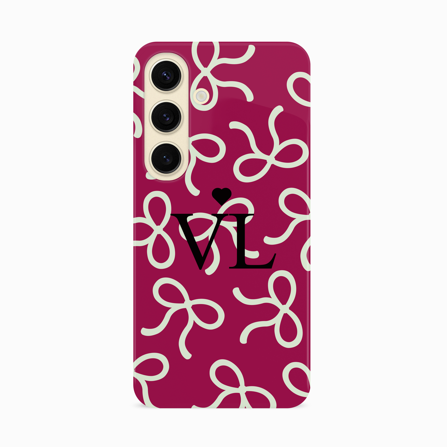 Personalised Burgundy Bow Pattern Case Phone Case