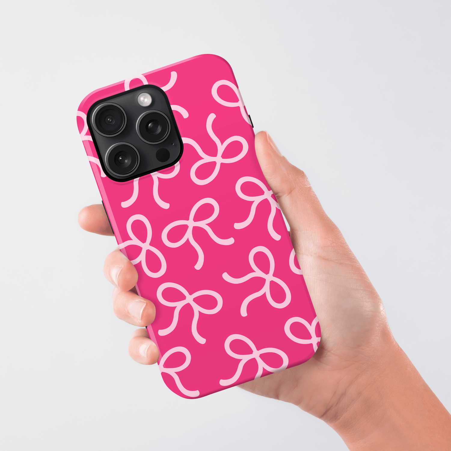 Personalised Hot Pink Bow Pattern Case Phone Case