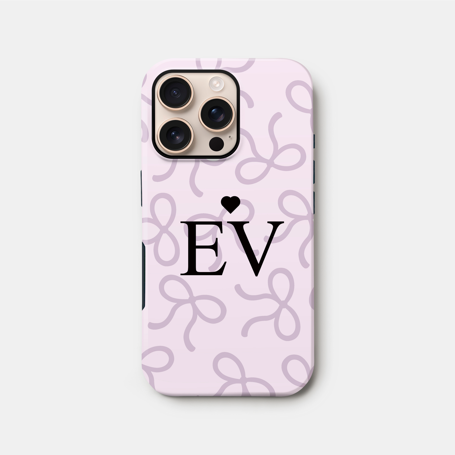 Personalised Purple Bow Pattern Case iPhone 16 Phone Case