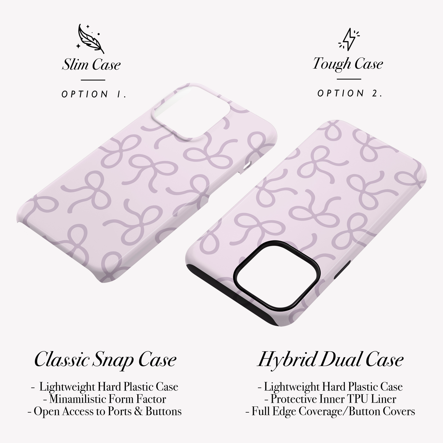 Personalised Purple Bow Pattern Case Phone Case