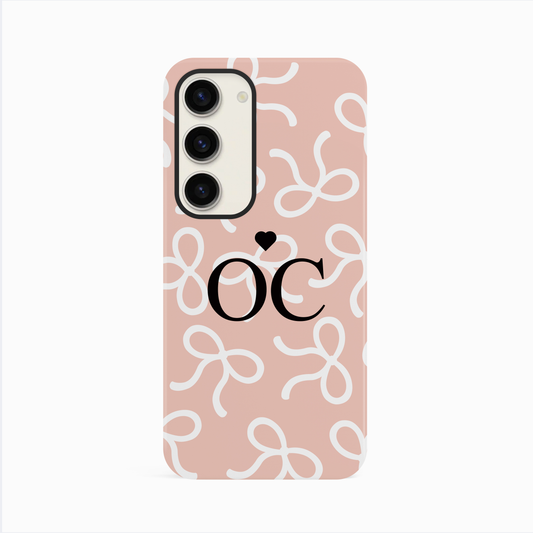 Personalised Nude Peach Bow Pattern Case Phone Case