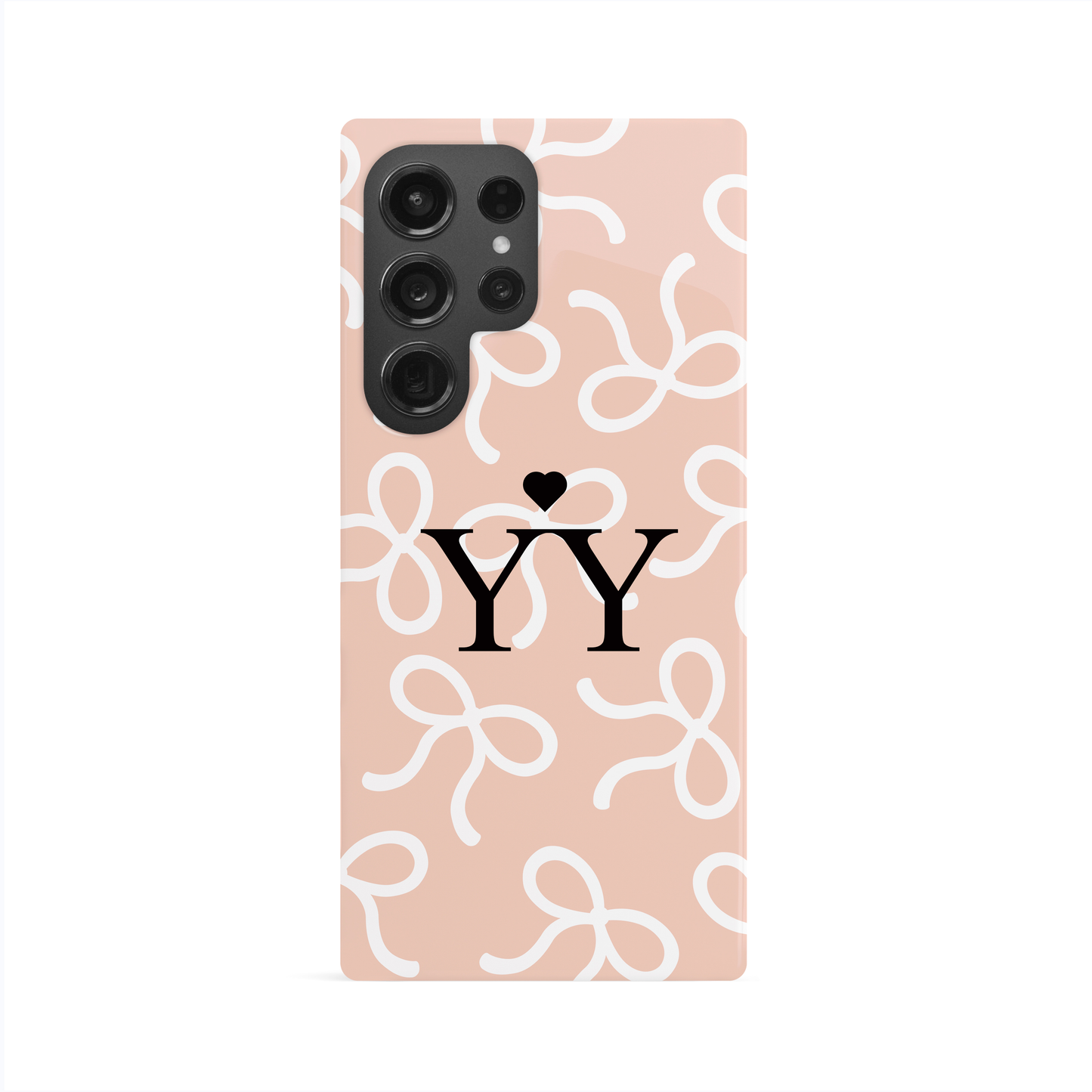 Personalised Nude Peach Bow Pattern Case Phone Case