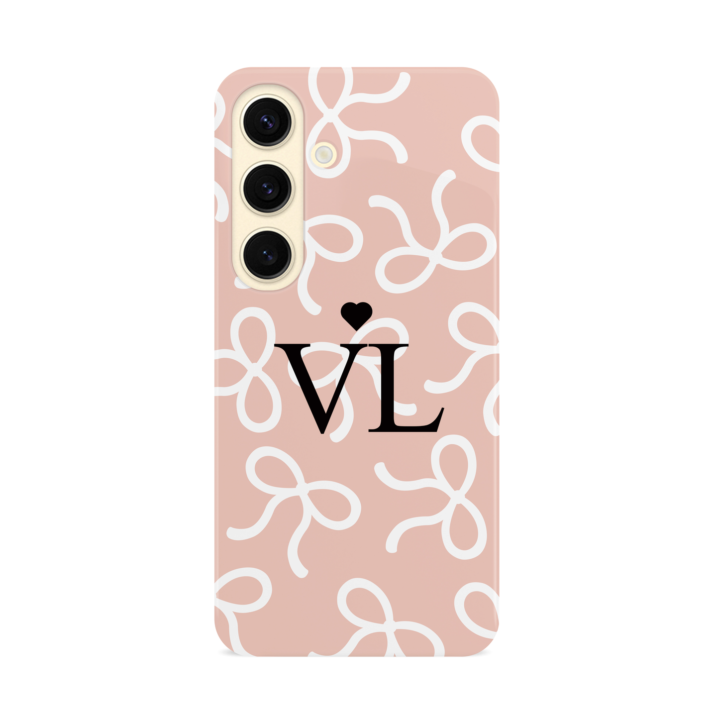 Personalised Nude Peach Bow Pattern Case Phone Case