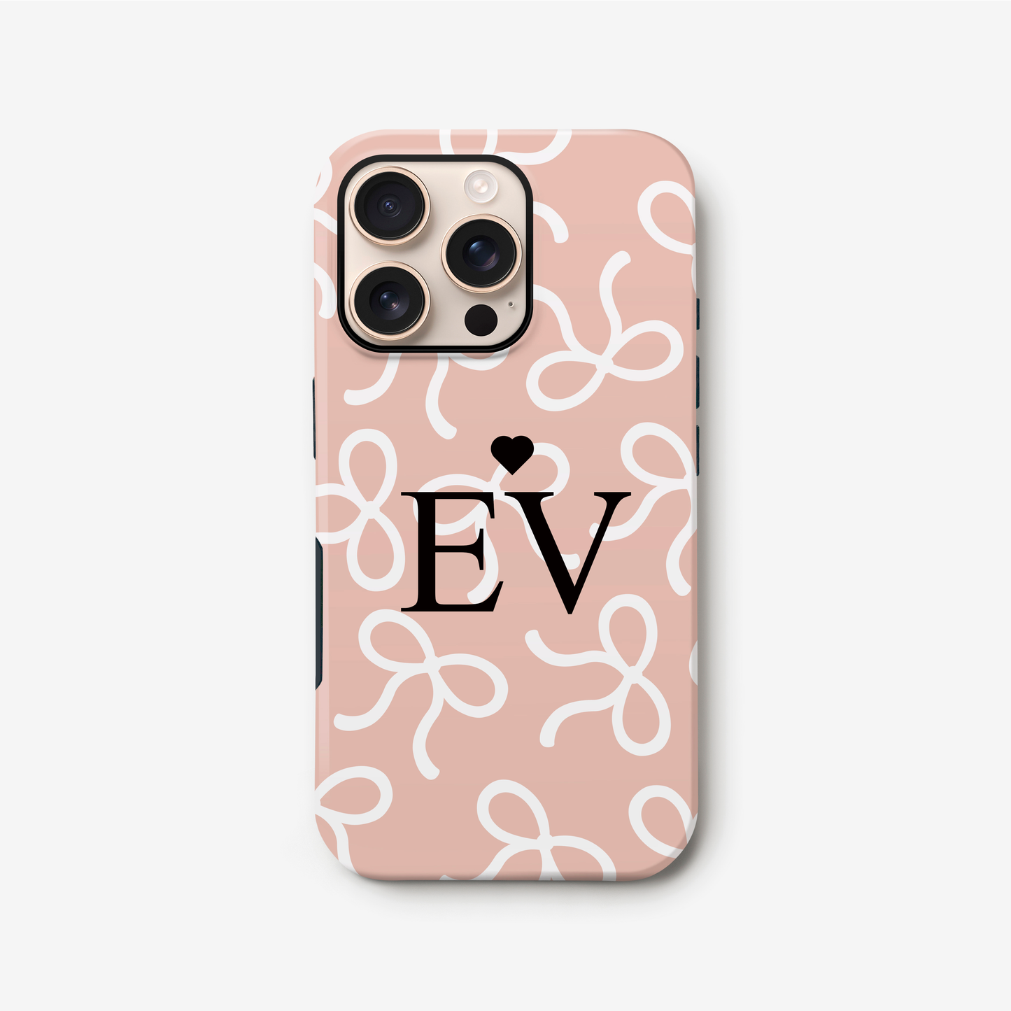 Personalised Nude Peach Bow Pattern Case Phone Case