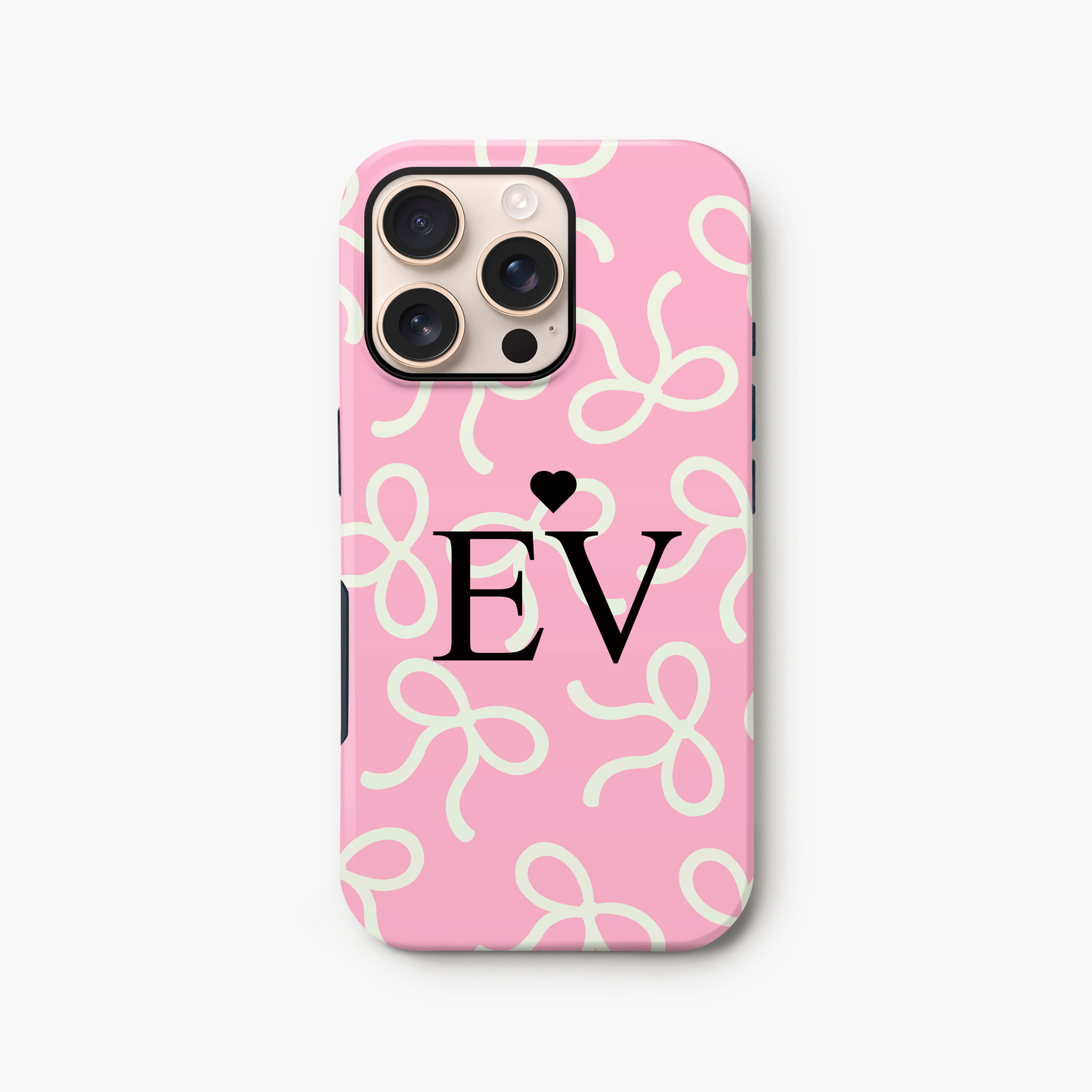 Personalised Pink Bow Pattern Phone Case iPhone 16 Phone Case