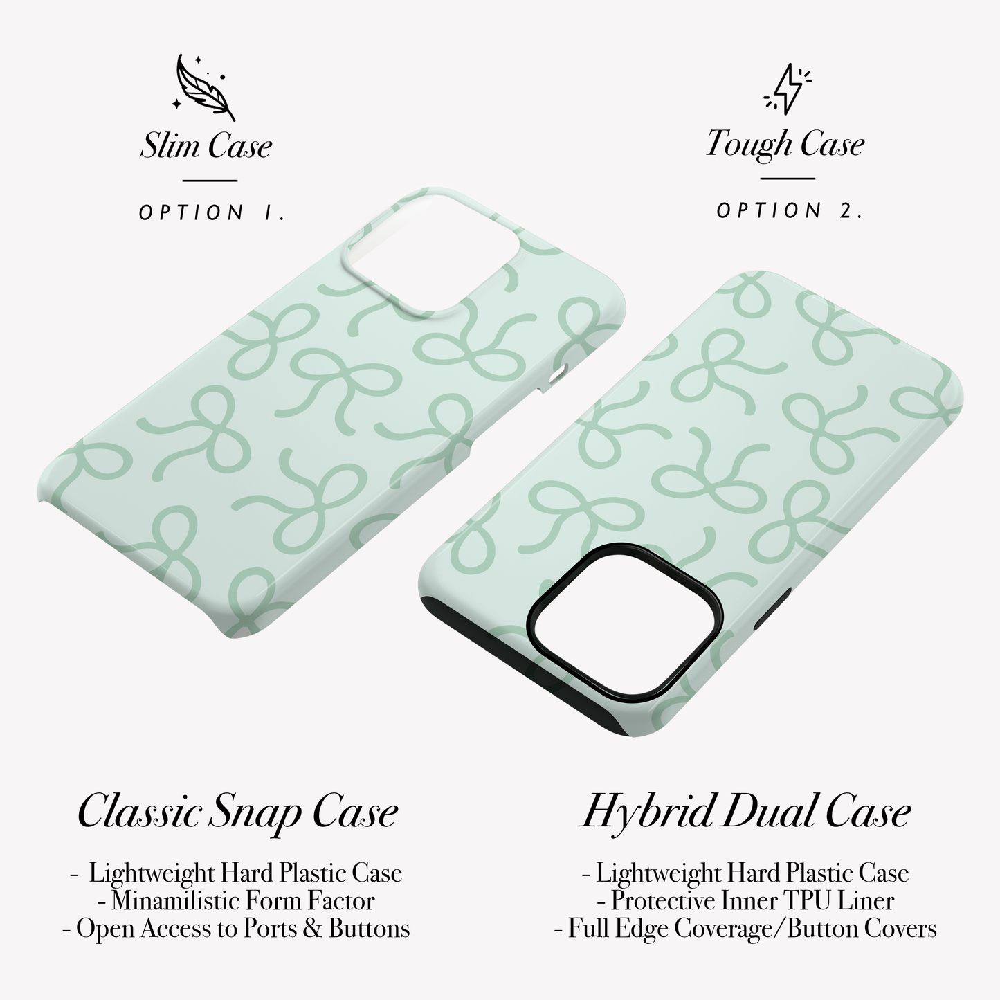 Personalised Teal Blue Bow Pattern Case Phone Case