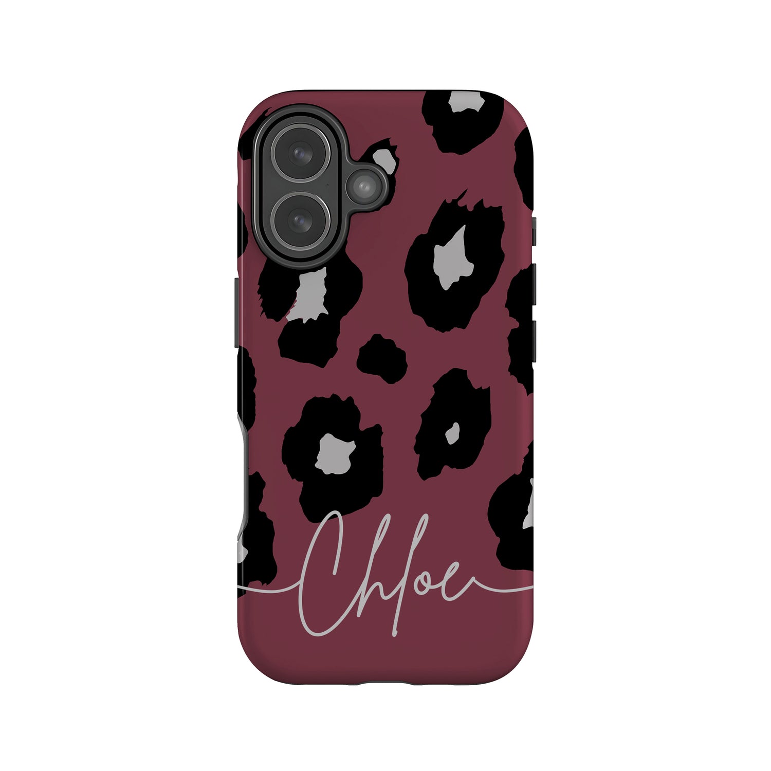 Cherry Burgundy Leopard Print Case iPhone 17 Phone Case