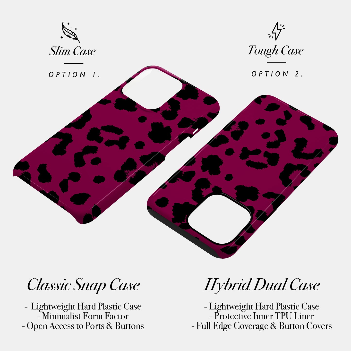 Burgundy Leopard Print Phone Case Phone Case