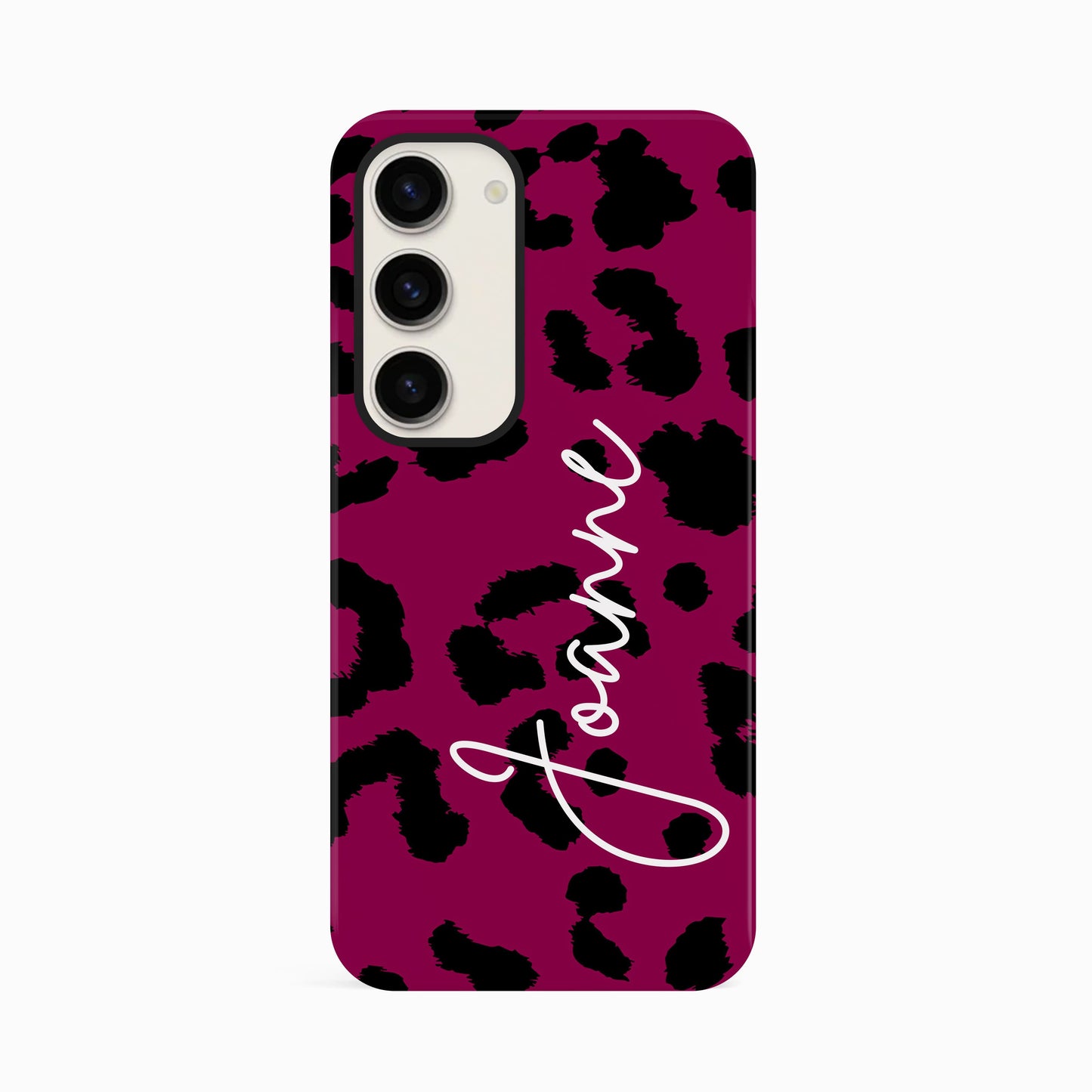 Burgundy Leopard Print Phone Case Samsung Galaxy S23 Phone Case