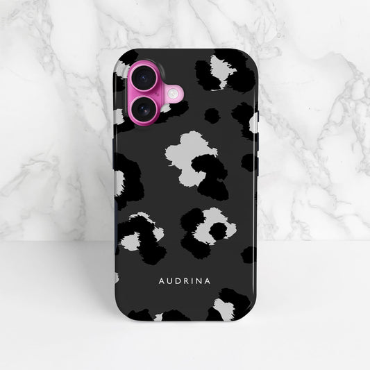 Black and Grey Leopard Print Phone Case  Phone Case