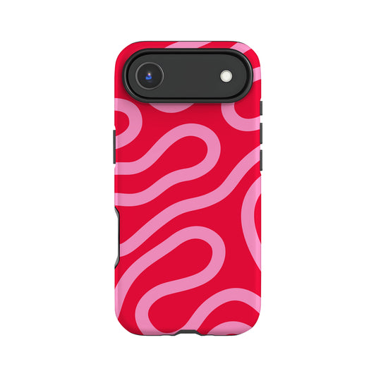 Red and Pink Wavy Lines Case iPhone 17 Air Phone Case