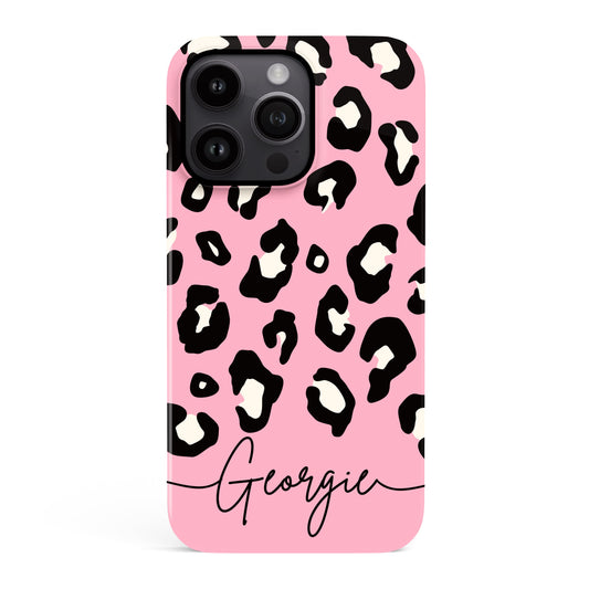 Candy Floss Pink Custom Leopard Print Case iPhone 15 Phone Case