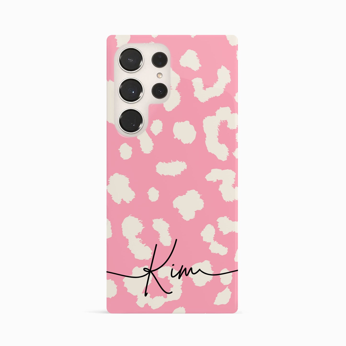 Abstract Baby Pink Leopard Print Case Samsung Galaxy S24 Ultra Phone Case