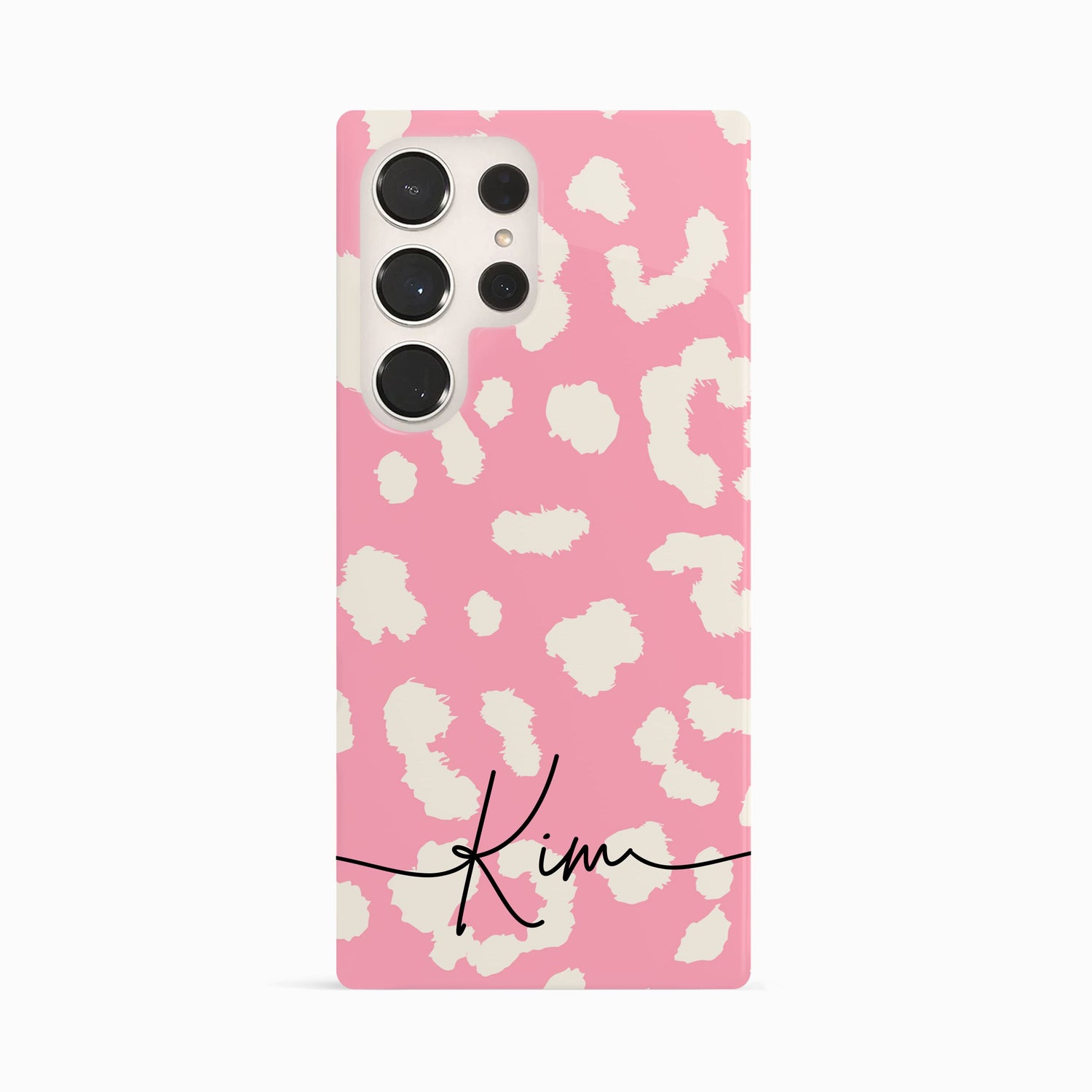 Abstract Baby Pink Leopard Print Case Samsung Galaxy S24 Ultra Phone Case
