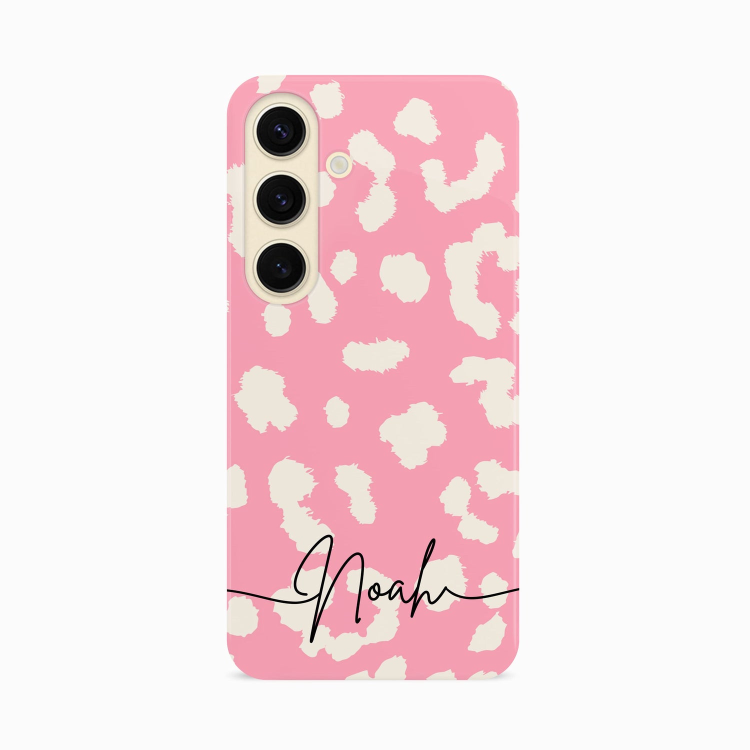 Abstract Baby Pink Leopard Print Case Samsung Galaxy S24 Phone Case