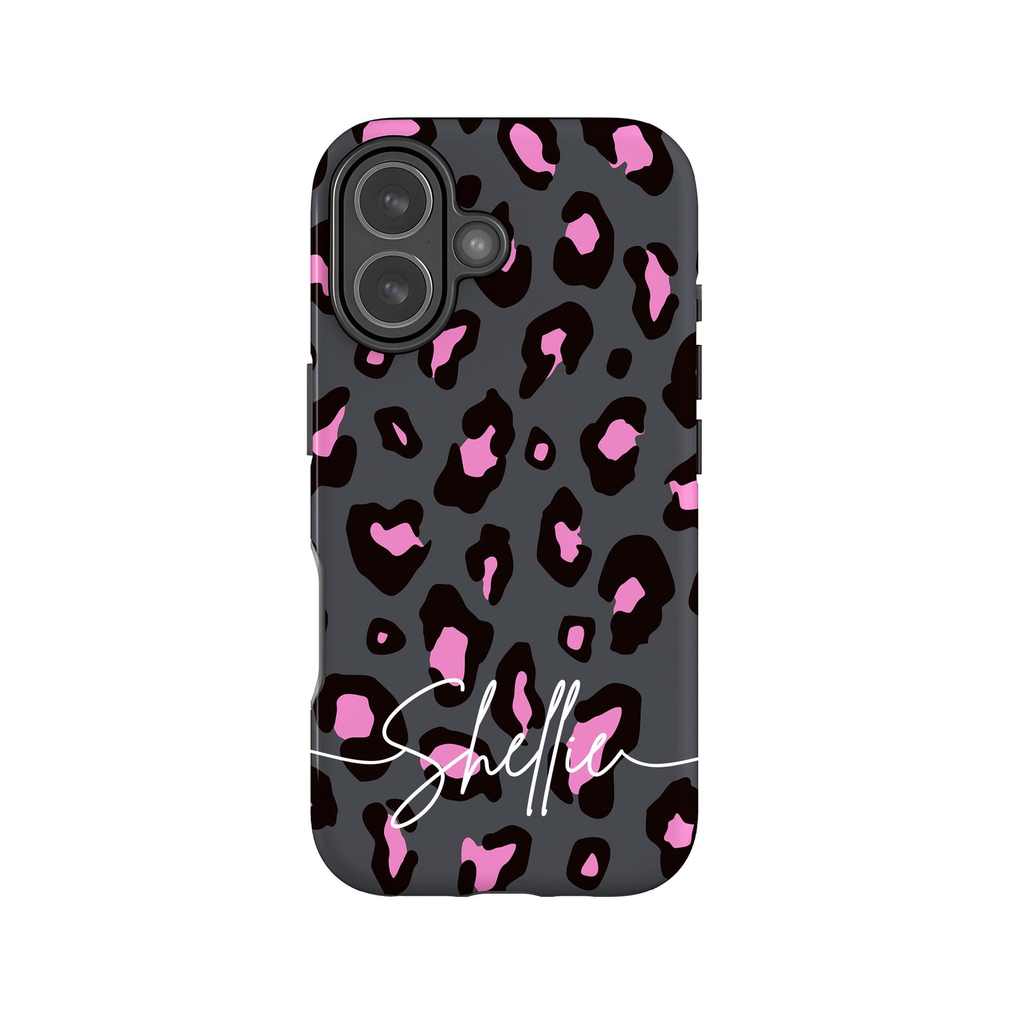 Pink Charcoal Custom Leopard Print Case