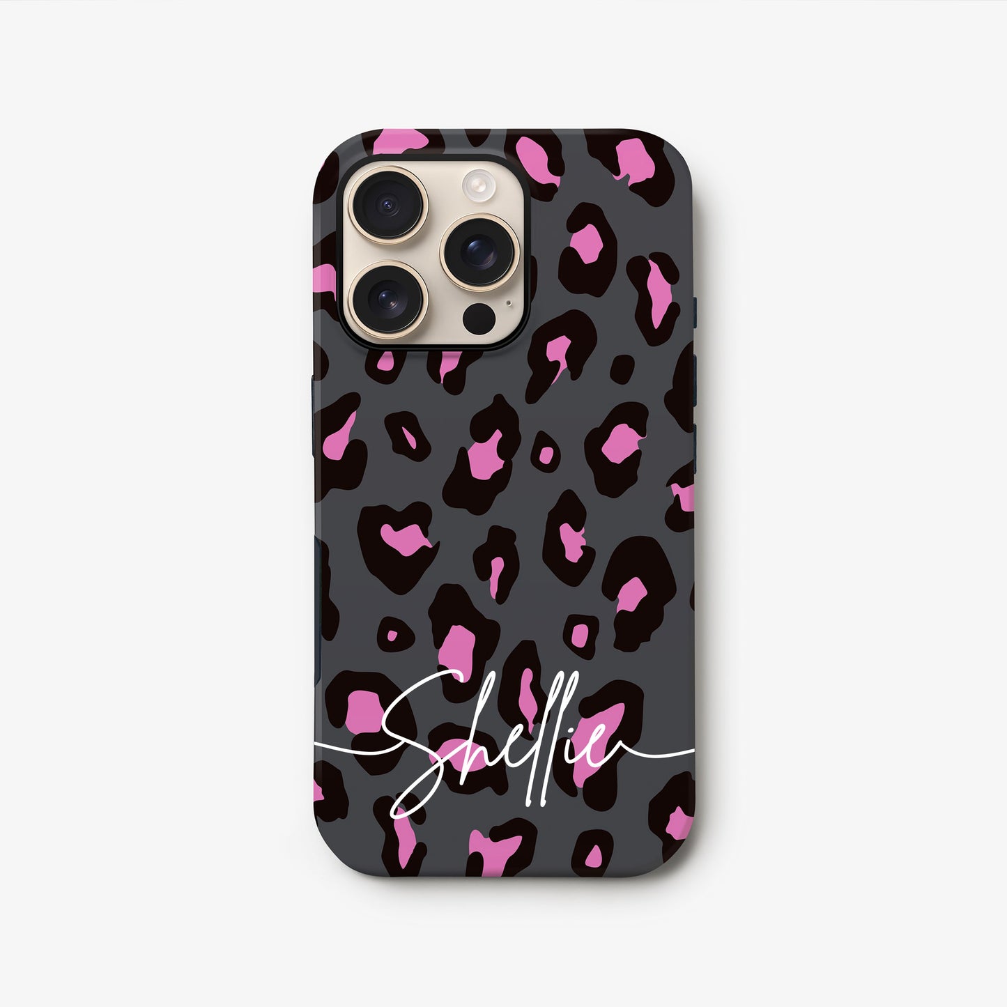 Pink Charcoal Custom Leopard Print Case