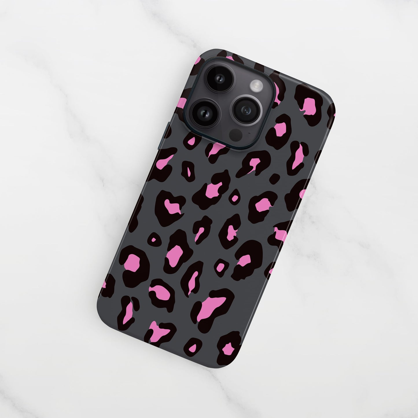 Pink Charcoal Custom Leopard Print Case