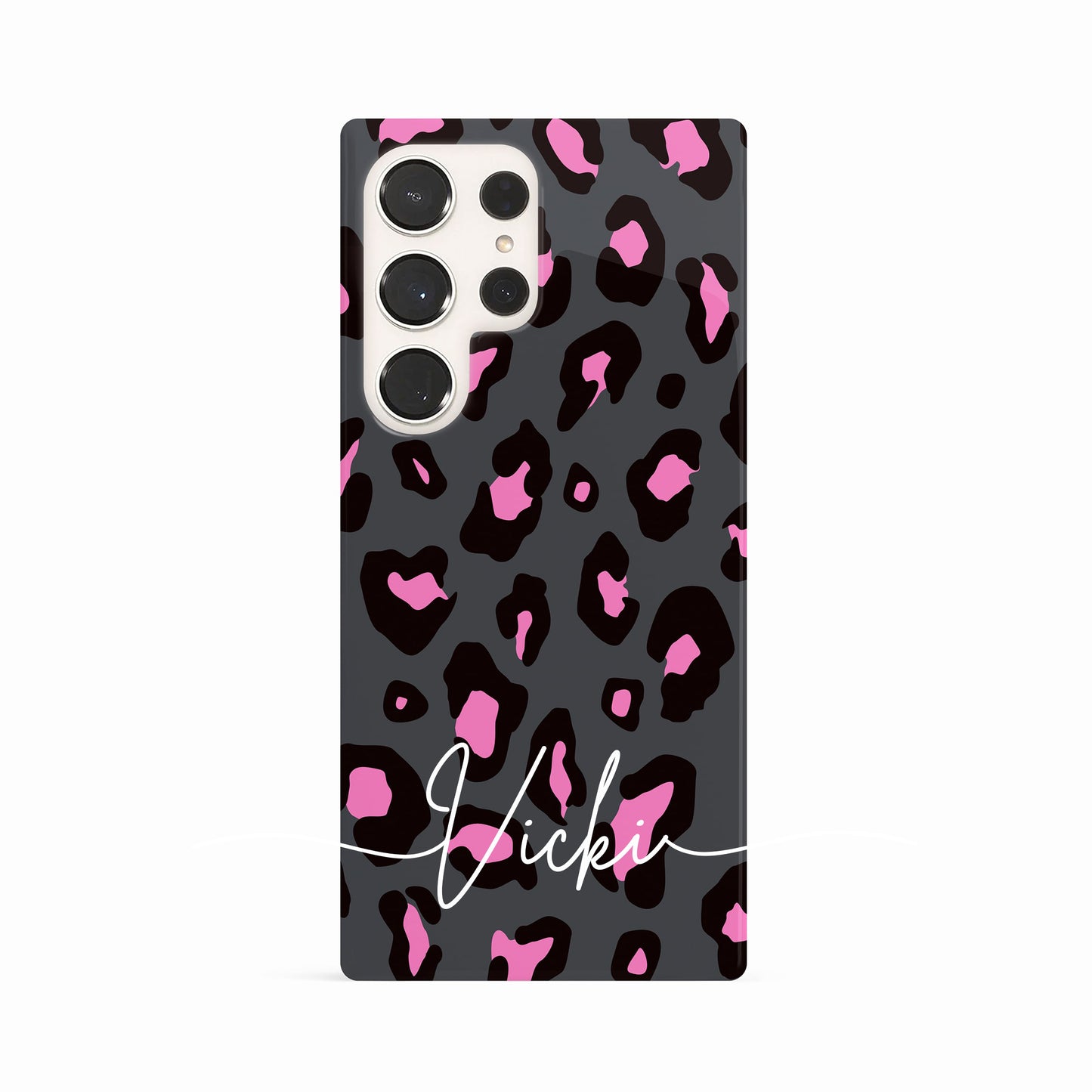 Pink Charcoal Custom Leopard Print Case