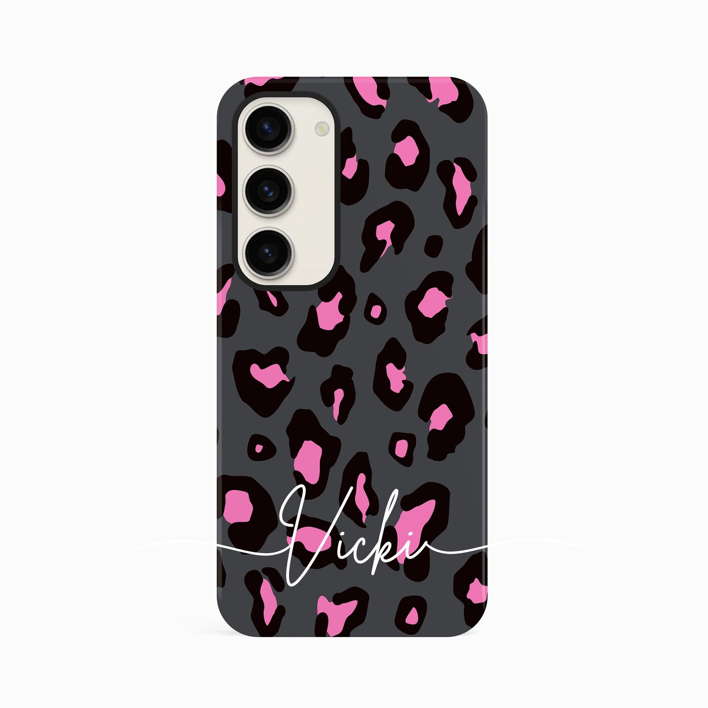 Pink Charcoal Custom Leopard Print Case