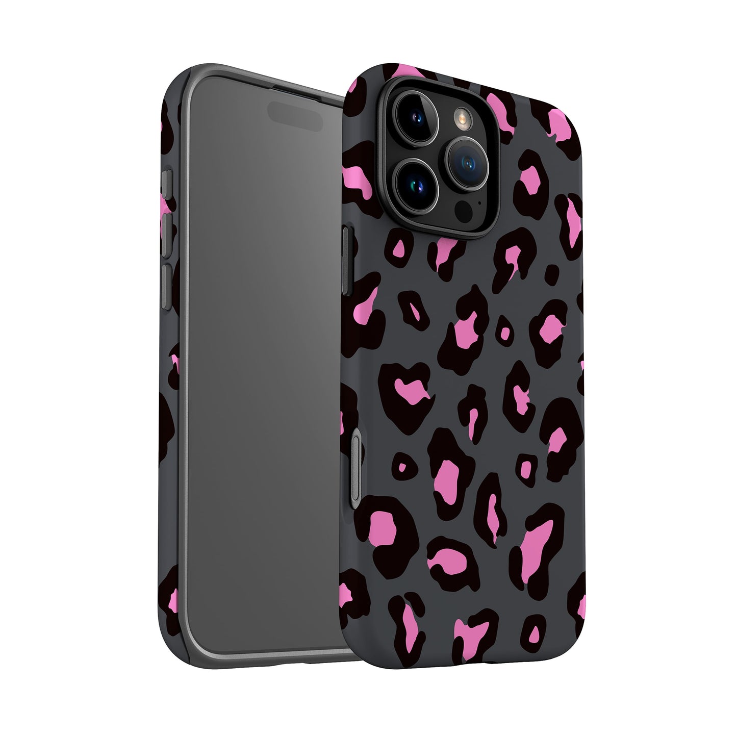 Pink Charcoal Custom Leopard Print Case