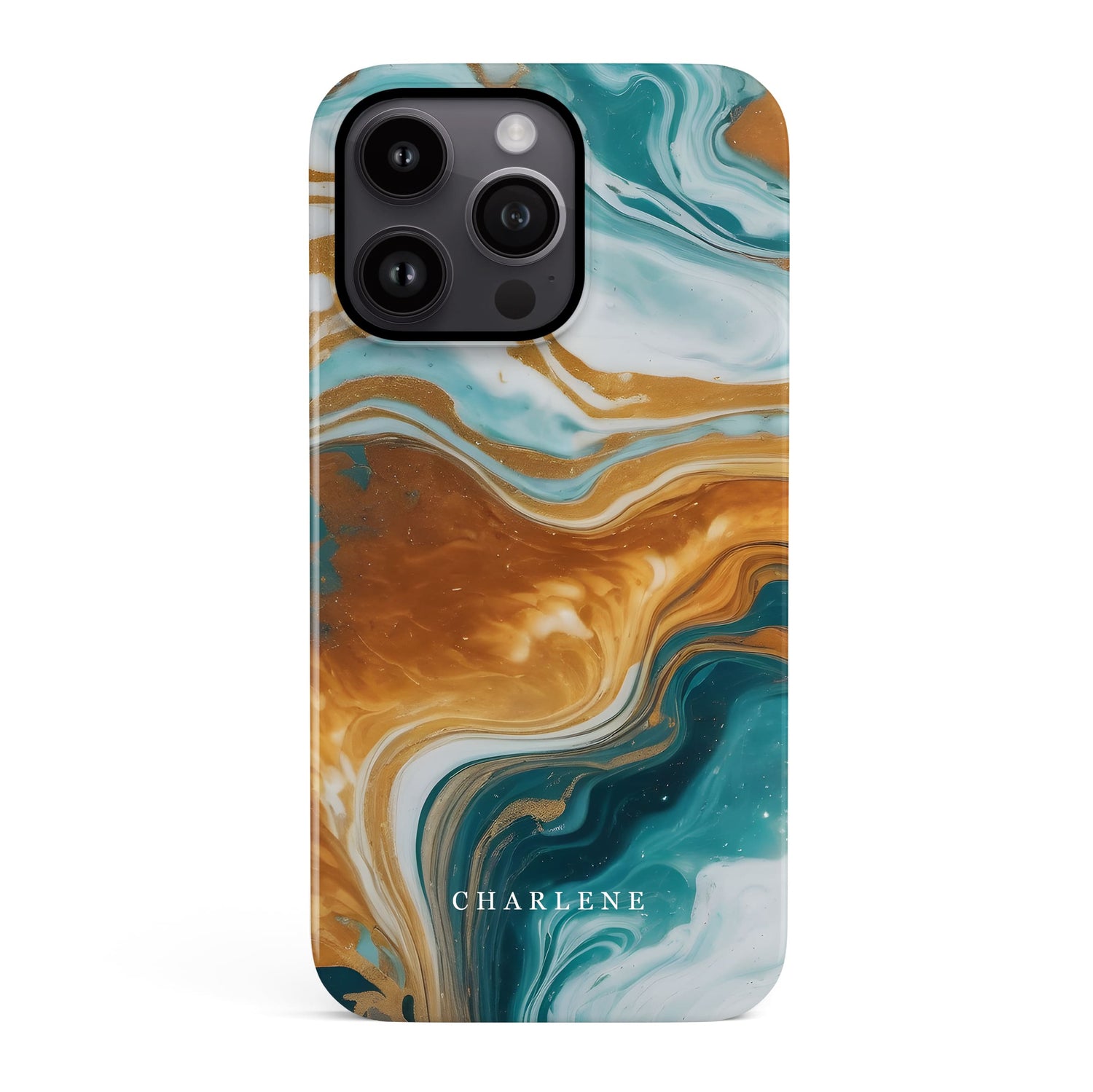 Coffee Marble Custom Name Case iPhone 15 Phone Case