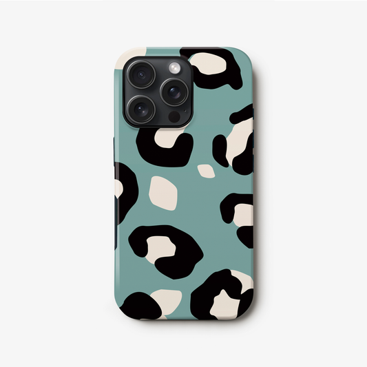 Contemporary Blue Leopard Print Case iPhone 16 Phone Case
