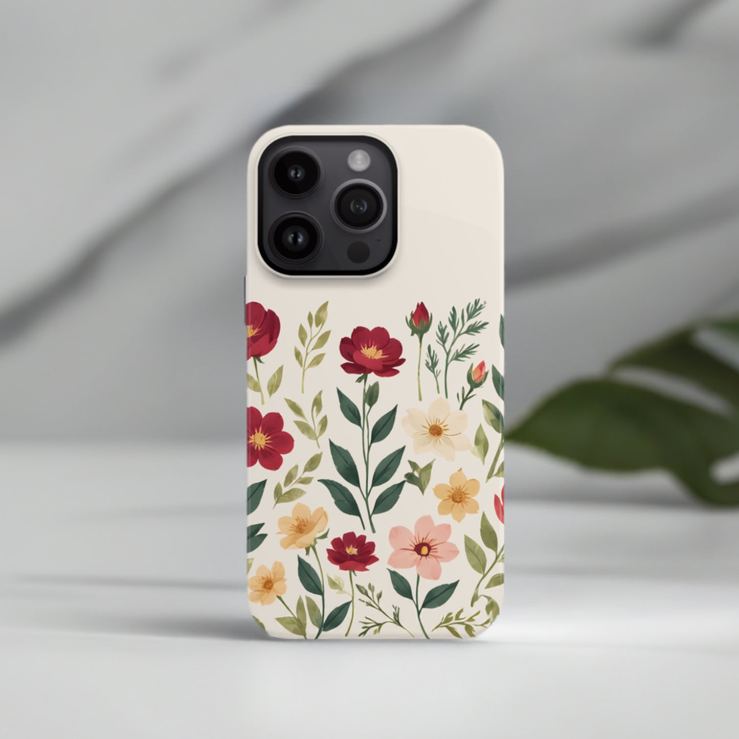 Cream Multicolour Floral Print Case  Phone Case