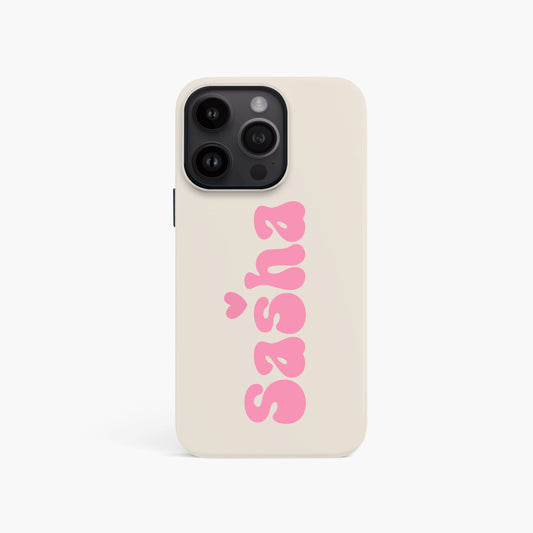 Personalised Pink Retro Name Case iPhone 15 Phone Case