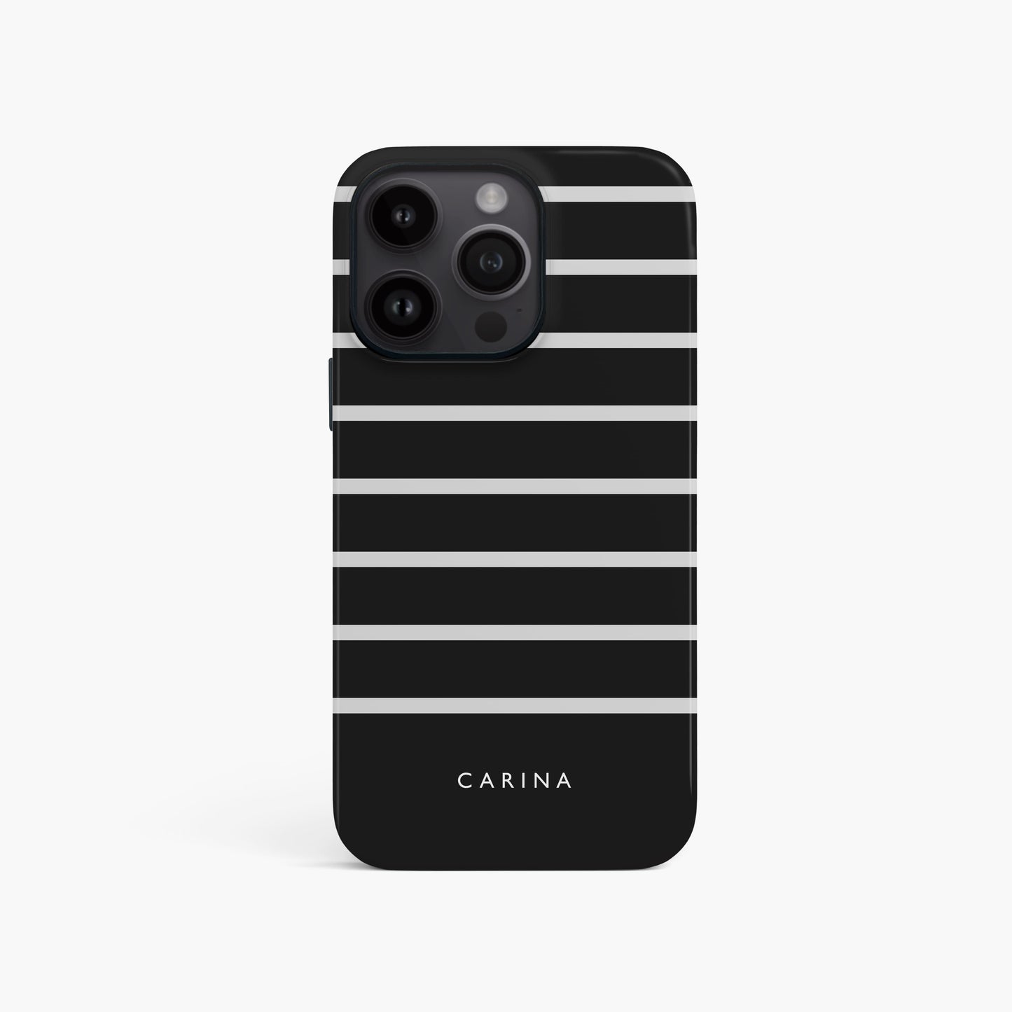 Contemporary Black Stripe Personalised Case iPhone 15 Phone Case