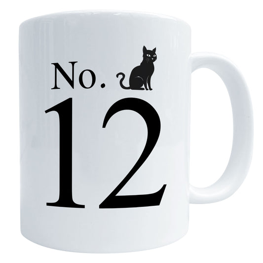 Personalised House Number Cat Art Mug