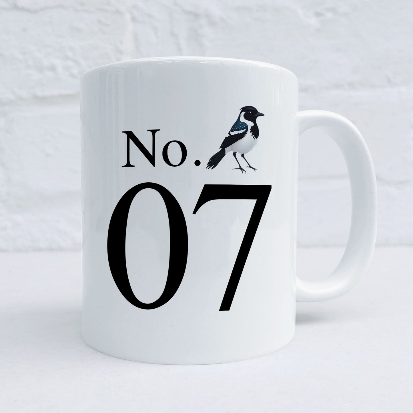 Personalised House Number Bird Art Mug  Mug