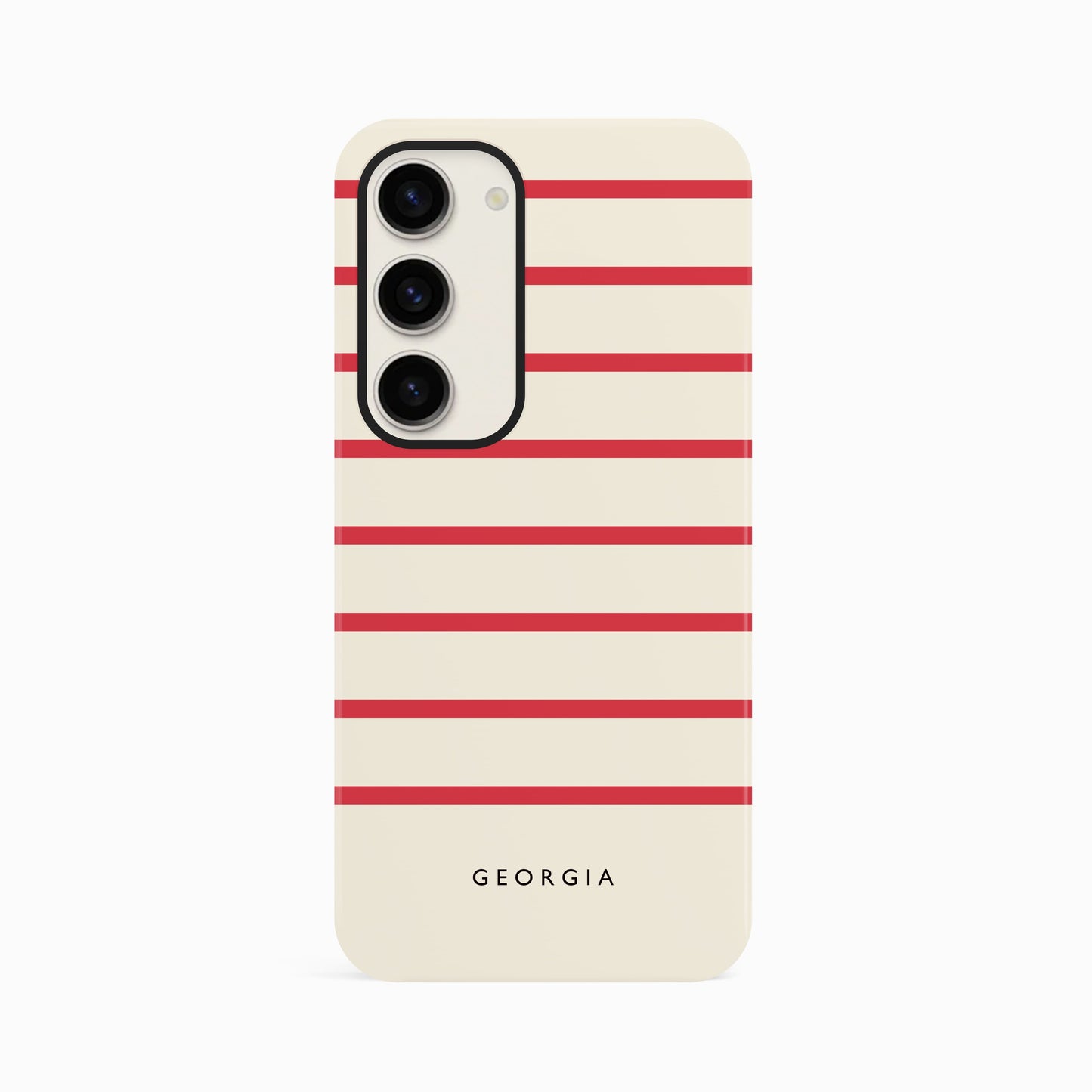 Personalised Red And Cream Stripe Case Phone Case