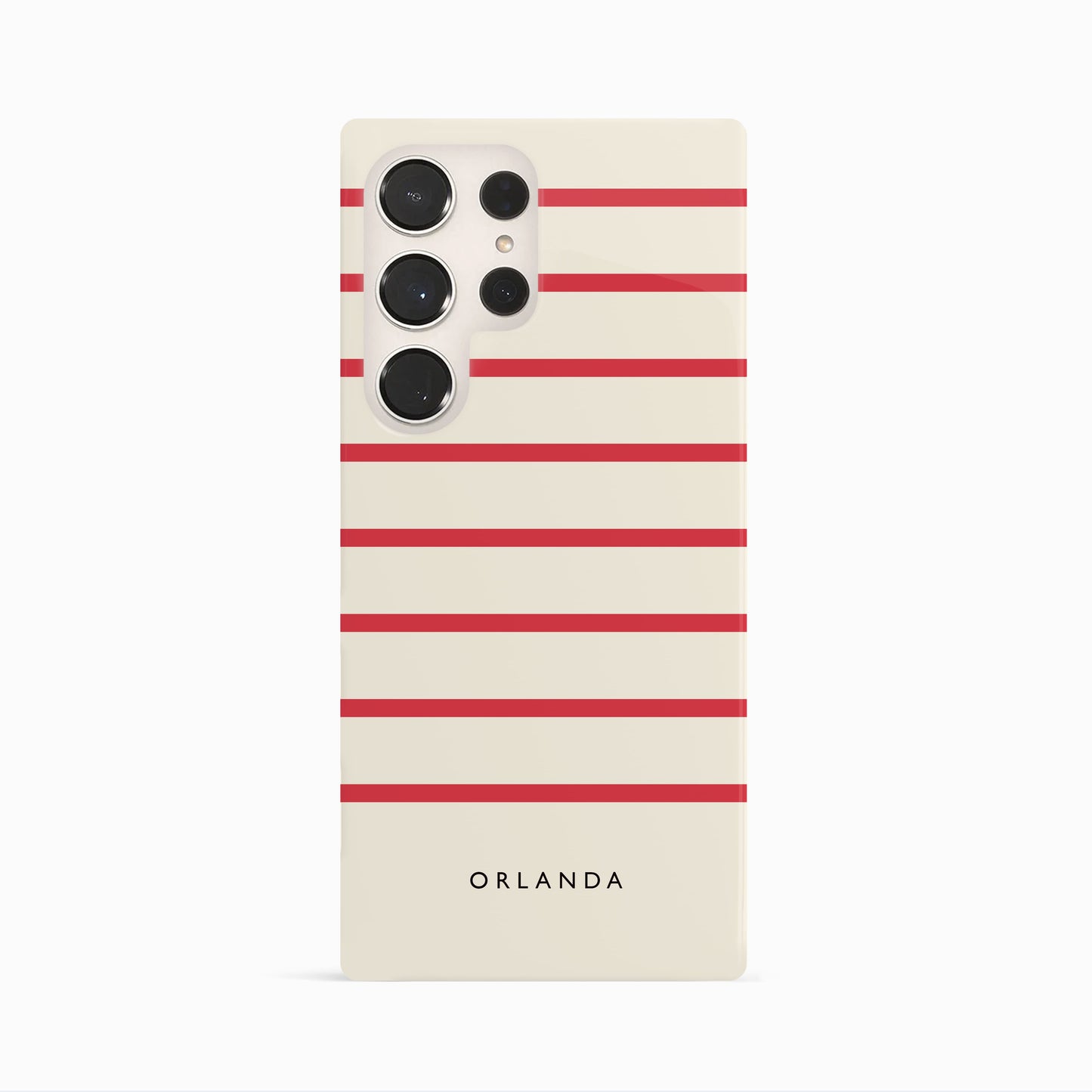 Personalised Red And Cream Stripe Case Phone Case