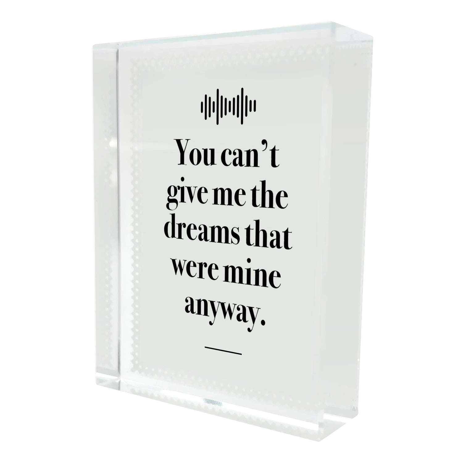 Custom Song Lyric Glass Display Gift Ornament