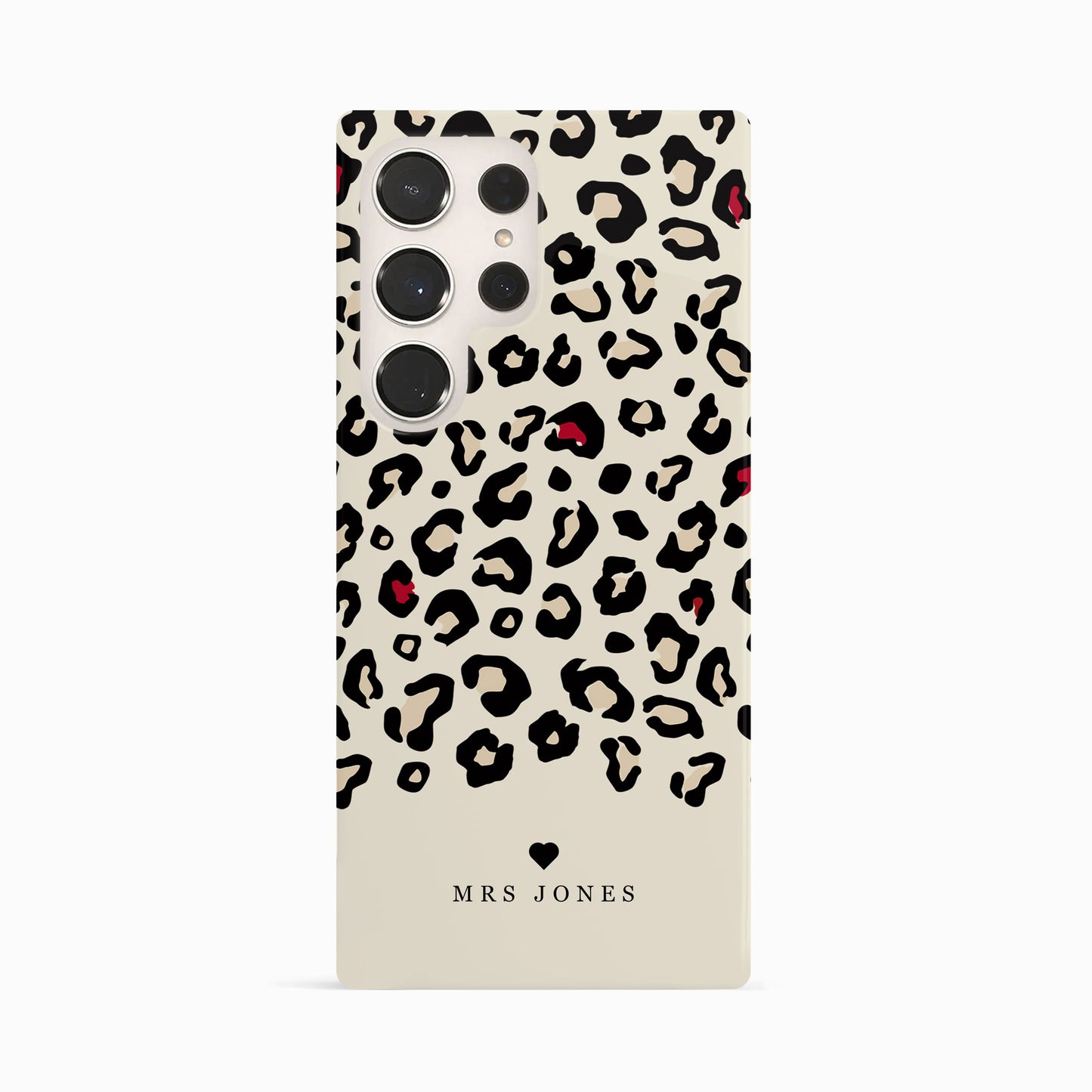 Red Cream Personalised Leopard Print Case Samsung Galaxy S23 Ultra Phone Case