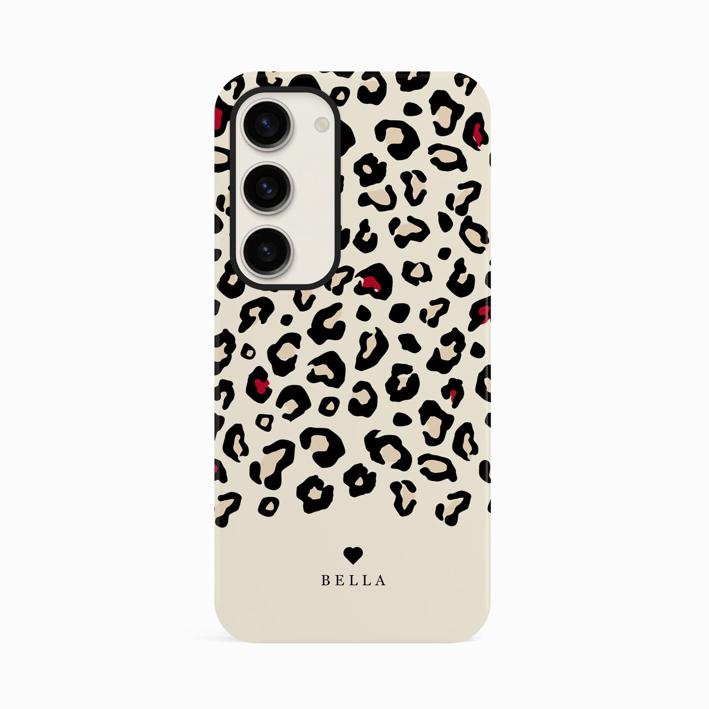 Red Cream Personalised Leopard Print Case Samsung Galaxy S23 Phone Case