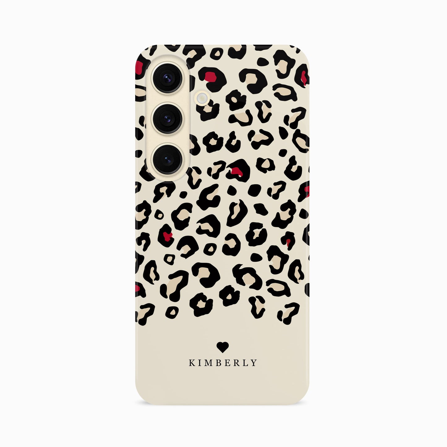 Red Cream Personalised Leopard Print Case Samsung Galaxy S24 Phone Case