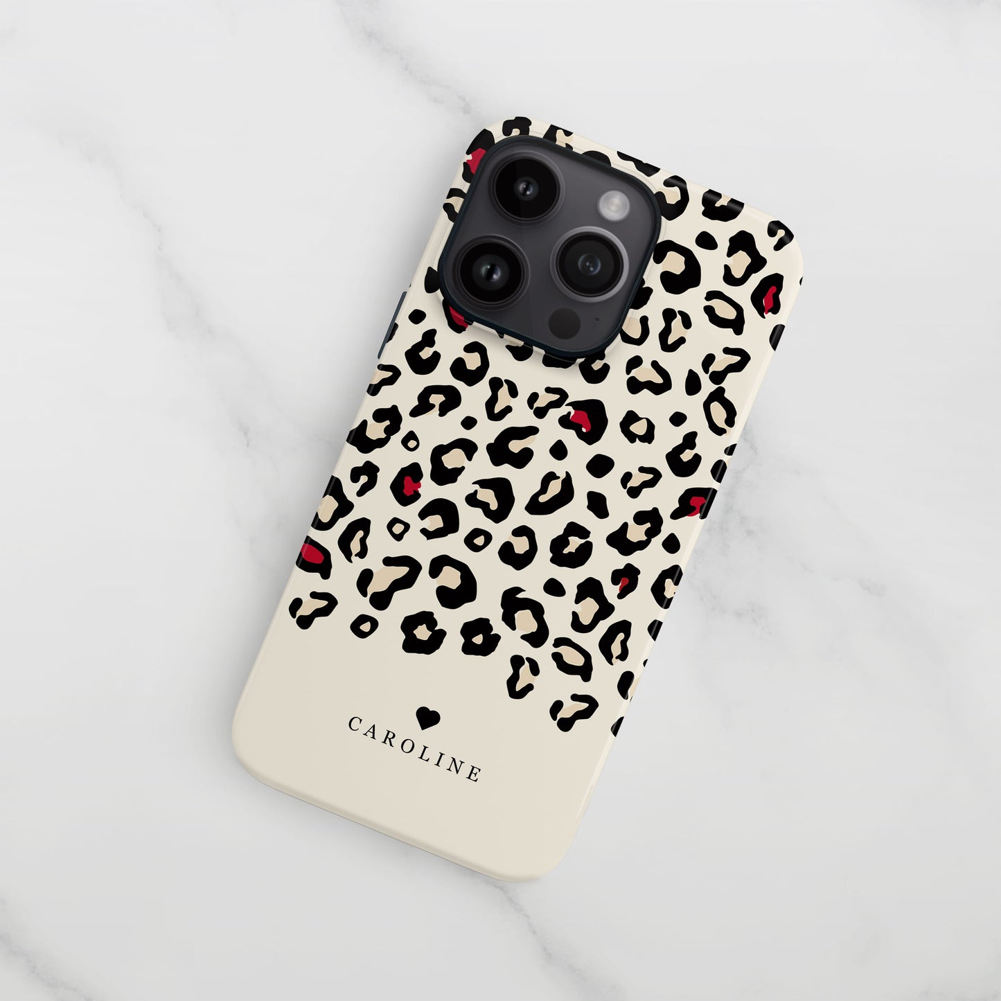 Red Cream Personalised Leopard Print Case  Phone Case